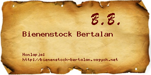 Bienenstock Bertalan névjegykártya